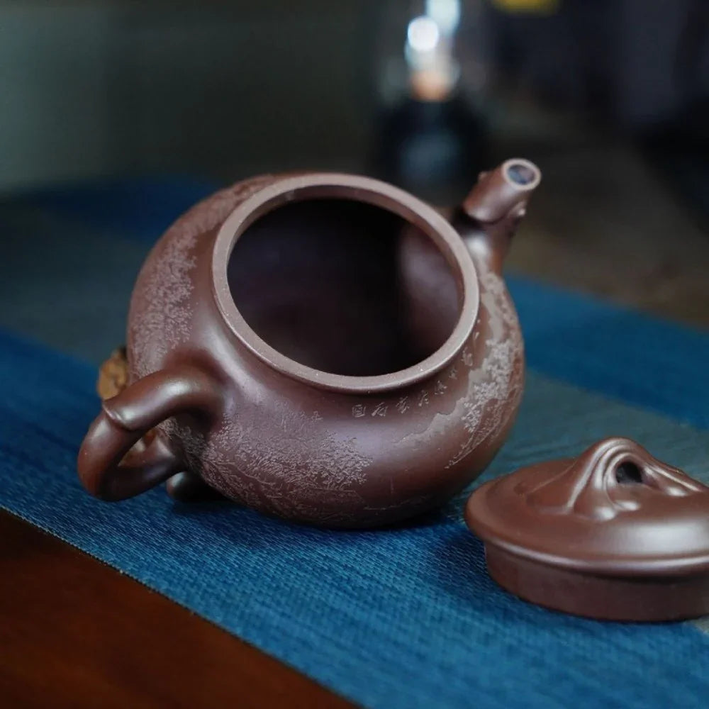 Teko Zisha Yixing Buatan Tangan Sepenuhnya [Feng Wu Jiu Tian Pot] (Zi Ni - 300ml)