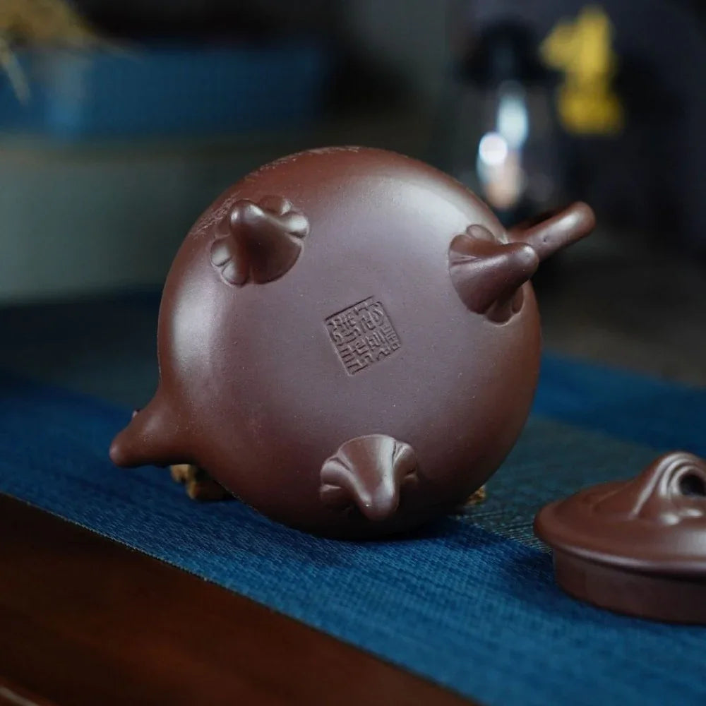 Teko Zisha Yixing Buatan Tangan Sepenuhnya [Feng Wu Jiu Tian Pot] (Zi Ni - 300ml)