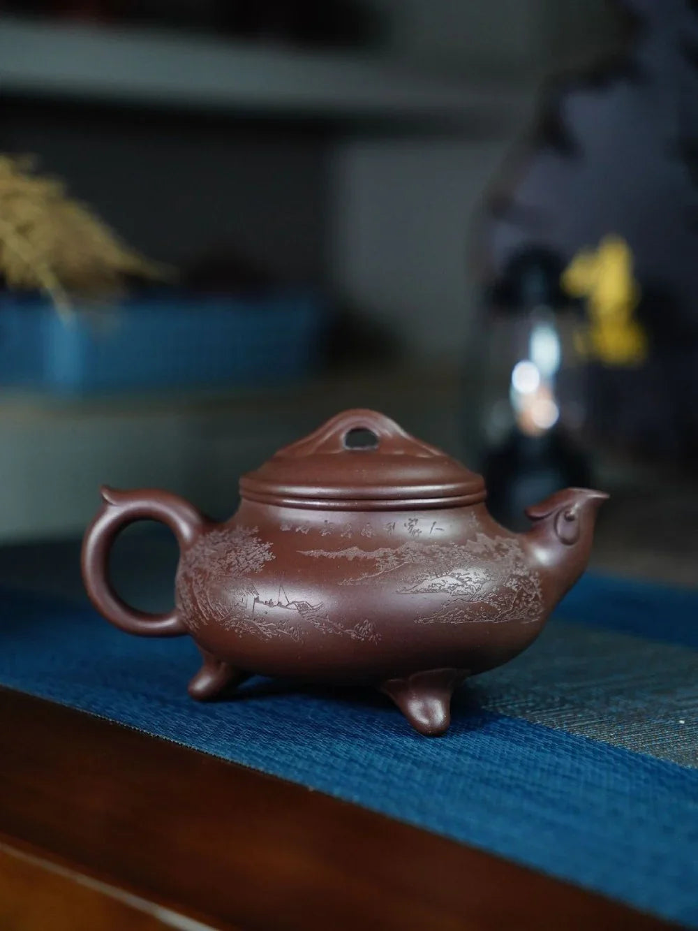Teko Zisha Yixing Buatan Tangan Sepenuhnya [Feng Wu Jiu Tian Pot] (Zi Ni - 300ml)