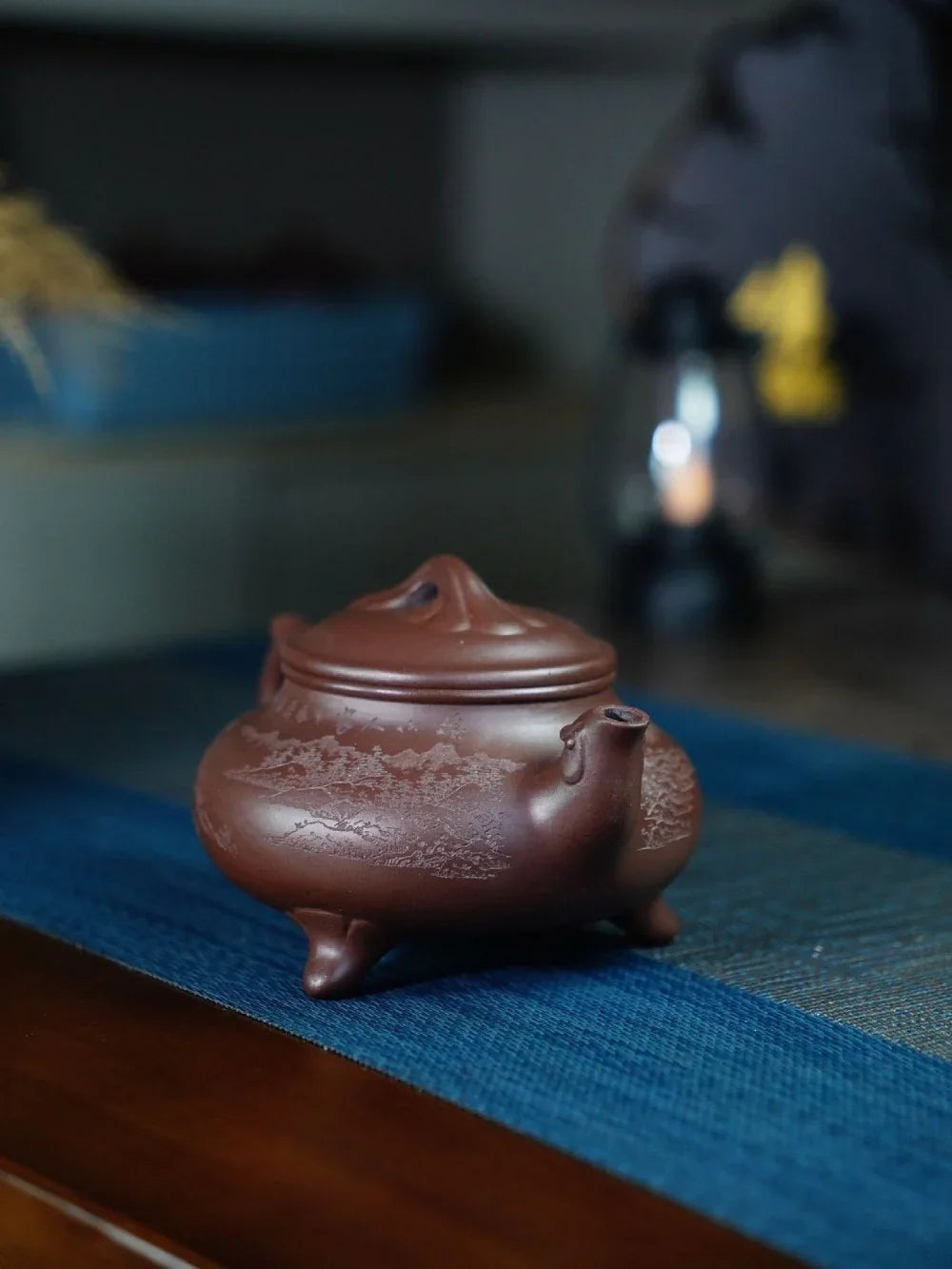 Teko Zisha Yixing Buatan Tangan Sepenuhnya [Feng Wu Jiu Tian Pot] (Zi Ni - 300ml)