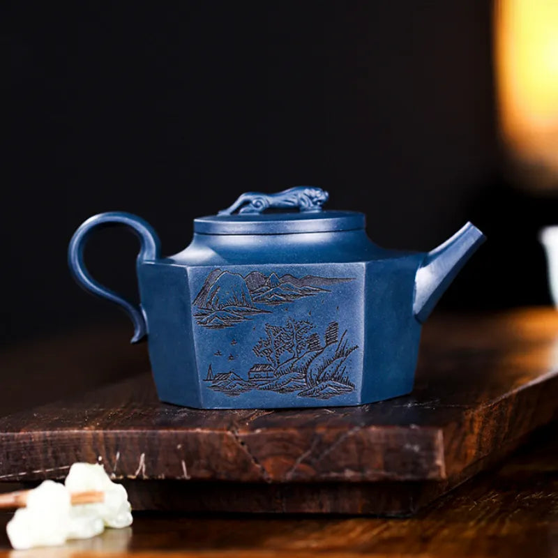 Full Handmade Yixing Zisha Teapot [Flying Leopard] (Tian Qing Ni - 300ml) - YIQIN TEA HOUSE | yiqinteahouse.com | 200-300ml, full handmade zisha teapot, new arrival, teapot, teaware