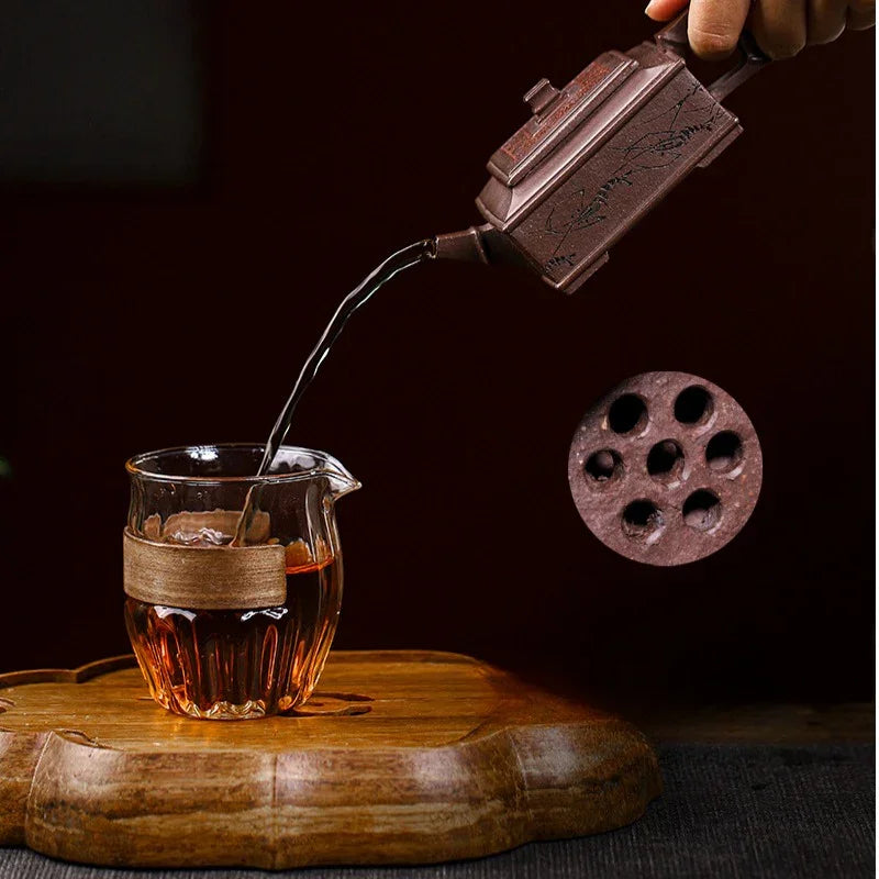 Full Handmade Yixing Zisha Teapot [Fu Ban Xia Qu] (Ziyu Jin Sha - 200ml) - YIQIN TEA HOUSE | yiqinteahouse.com | 200-300ml, full handmade zisha teapot, teapot, teaware
