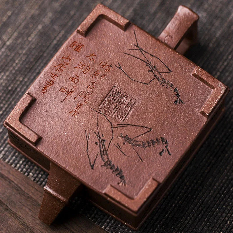 Full Handmade Yixing Zisha Teapot [Fu Ban Xia Qu] (Ziyu Jin Sha - 200ml) - YIQIN TEA HOUSE | yiqinteahouse.com | 200-300ml, full handmade zisha teapot, teapot, teaware