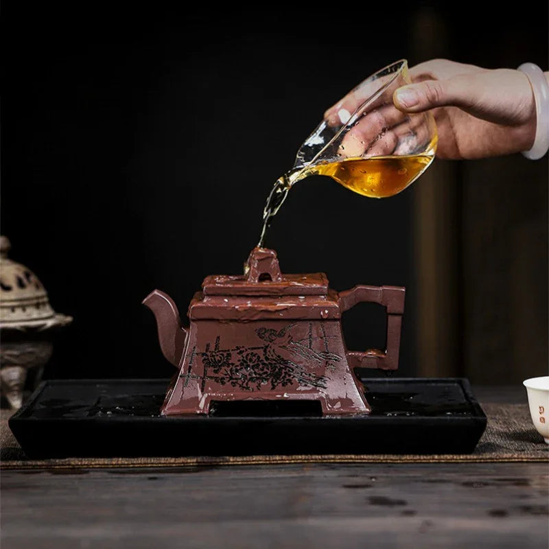 Teko Zisha Yixing Buatan Tangan Sepenuhnya [Fu Lin Sifang] (Tian Qing Zi Ni - 460ml)