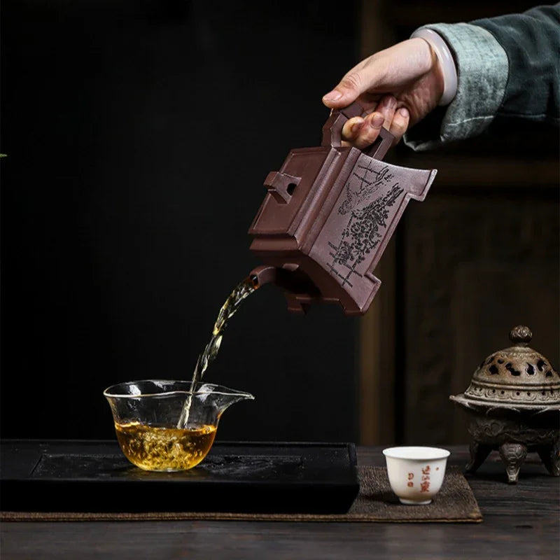 Teko Zisha Yixing Buatan Tangan Sepenuhnya [Fu Lin Sifang] (Tian Qing Zi Ni - 460ml)