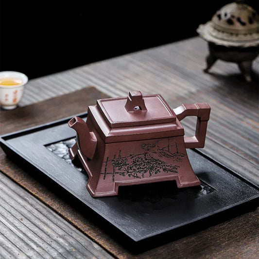 Teko Zisha Yixing Buatan Tangan Sepenuhnya [Fu Lin Sifang] (Tian Qing Zi Ni - 460ml)