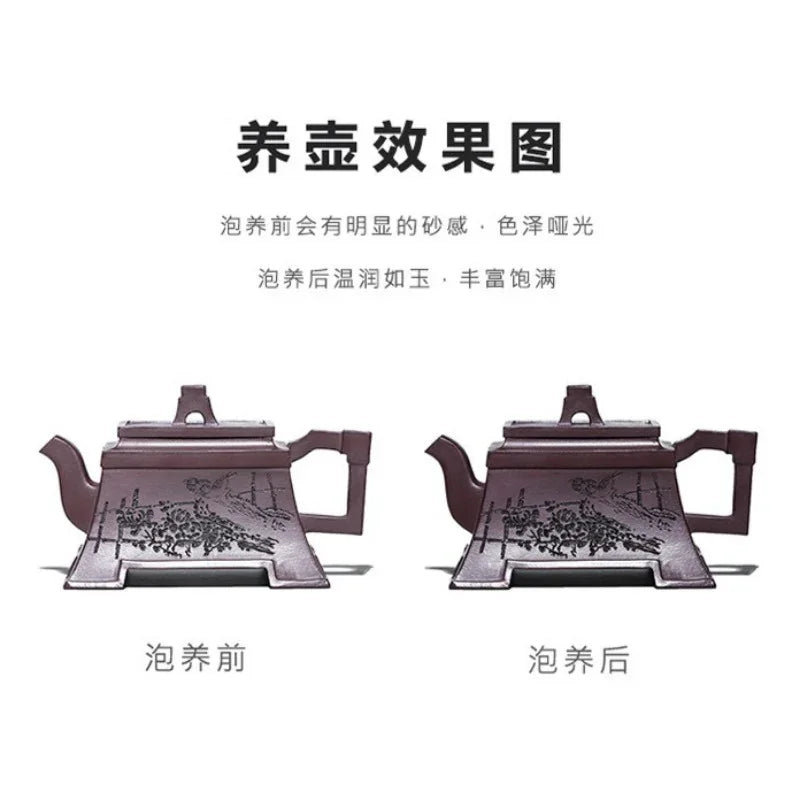 Teko Zisha Yixing Buatan Tangan Sepenuhnya [Fu Lin Sifang] (Tian Qing Zi Ni - 460ml)