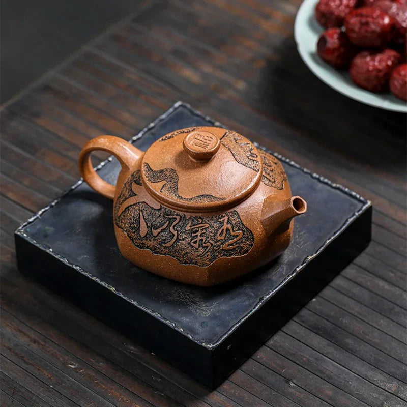 Teko Zisha Yixing Buatan Tangan Sepenuhnya [Fu Yun Ren Sheng] (Jin Jiang Po Ni - 260ml)