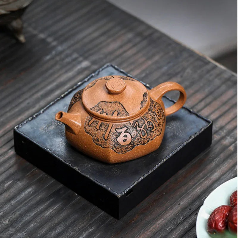 Teko Zisha Yixing Buatan Tangan Sepenuhnya [Fu Yun Ren Sheng] (Jin Jiang Po Ni - 260ml)