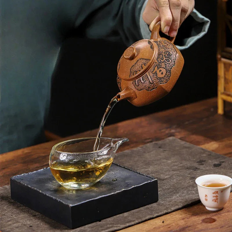 Teko Zisha Yixing Buatan Tangan Sepenuhnya [Fu Yun Ren Sheng] (Jin Jiang Po Ni - 260ml)