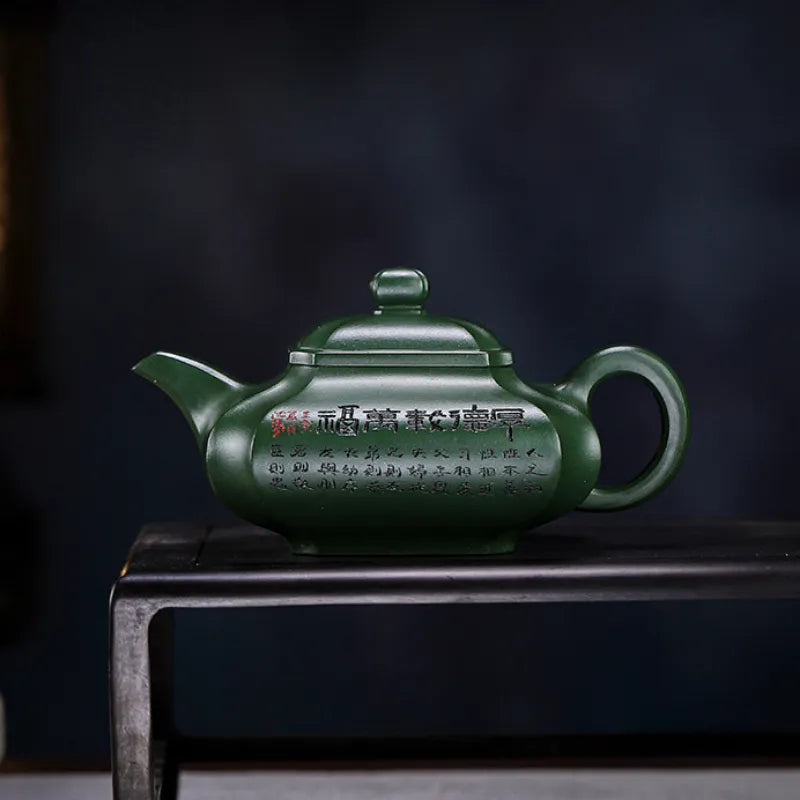 Full Handmade Yixing Zisha Teapot [Fu Yun Wan Jia] (Feicui Lu Ni - 450ml) - YIQIN TEA HOUSE | yiqinteahouse.com | >300ml, full handmade zisha teapot, new arrival, teapot, teaware