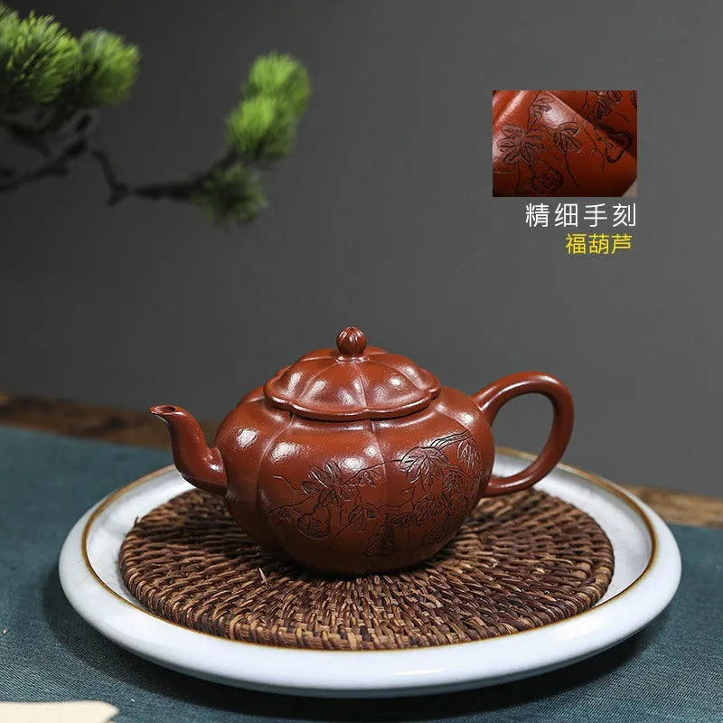 全手工宜兴紫砂茶壶[福气满满] (小煤窑朱泥- 160ml) – YIQIN TEA HOUSE