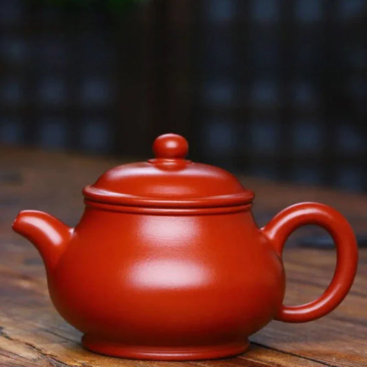 Teko Zisha Yixing Buatan Tangan Sepenuhnya [Gao Pan Pot] (Dahongpao - 220ml)