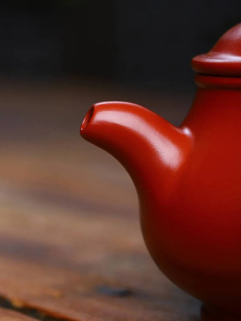 Teko Zisha Yixing Buatan Tangan Sepenuhnya [Gao Pan Pot] (Dahongpao - 220ml)