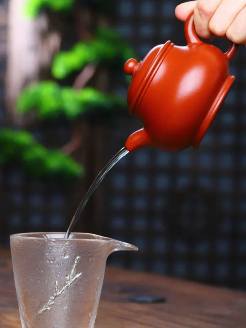 Teko Zisha Yixing Buatan Tangan Sepenuhnya [Gao Pan Pot] (Dahongpao - 220ml)
