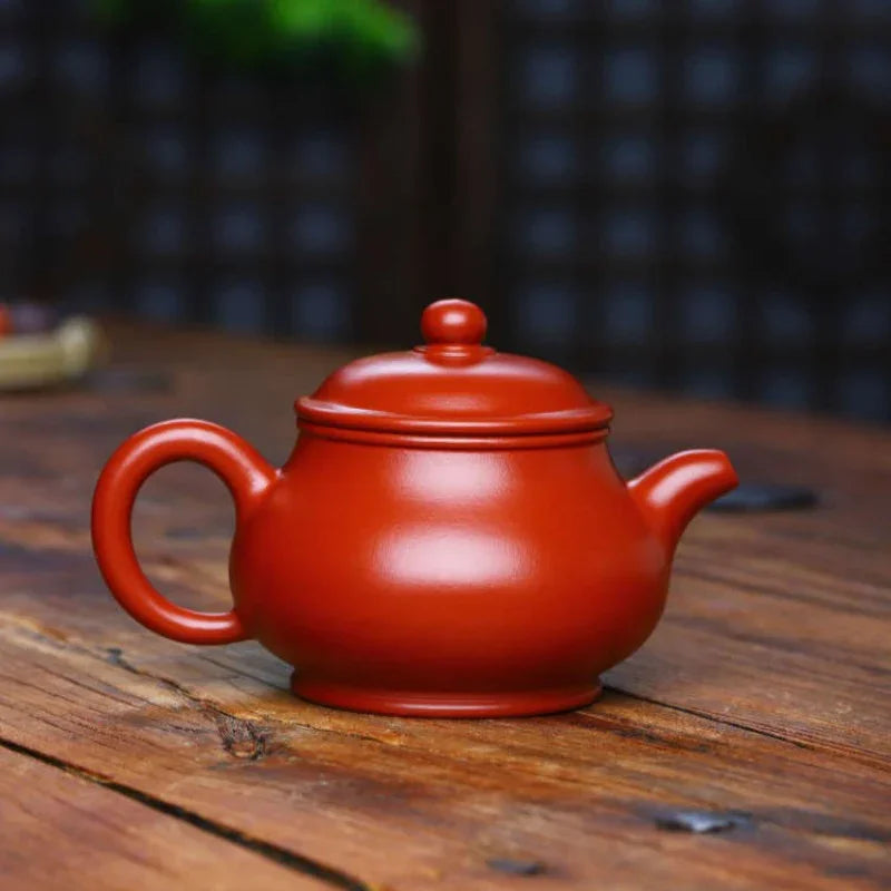 Teko Zisha Yixing Buatan Tangan Sepenuhnya [Gao Pan Pot] (Dahongpao - 220ml)