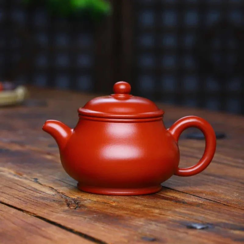 Teko Zisha Yixing Buatan Tangan Sepenuhnya [Gao Pan Pot] (Dahongpao - 220ml)