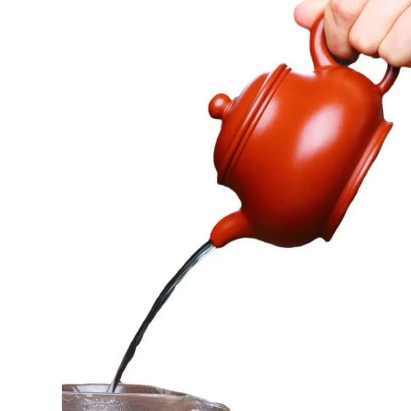 Teko Zisha Yixing Buatan Tangan Sepenuhnya [Gao Pan Pot] (Dahongpao - 220ml)