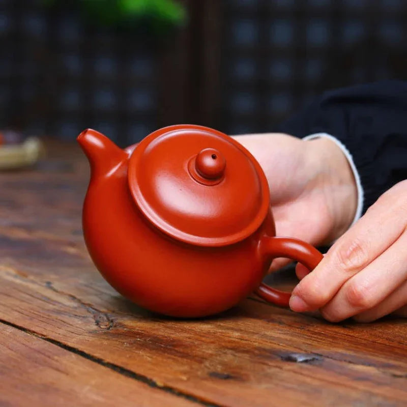 Teko Zisha Yixing Buatan Tangan Sepenuhnya [Gao Pan Pot] (Dahongpao - 220ml)