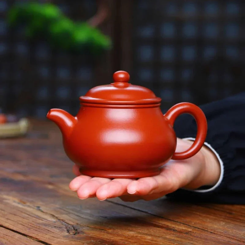 Teko Zisha Yixing Buatan Tangan Sepenuhnya [Gao Pan Pot] (Dahongpao - 220ml)