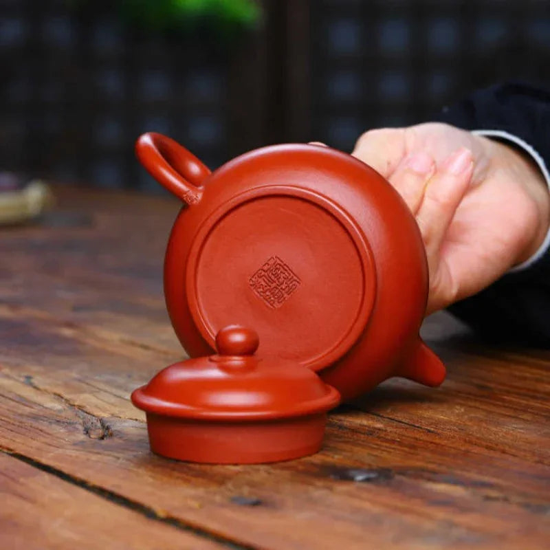 Teko Zisha Yixing Buatan Tangan Sepenuhnya [Gao Pan Pot] (Dahongpao - 220ml)