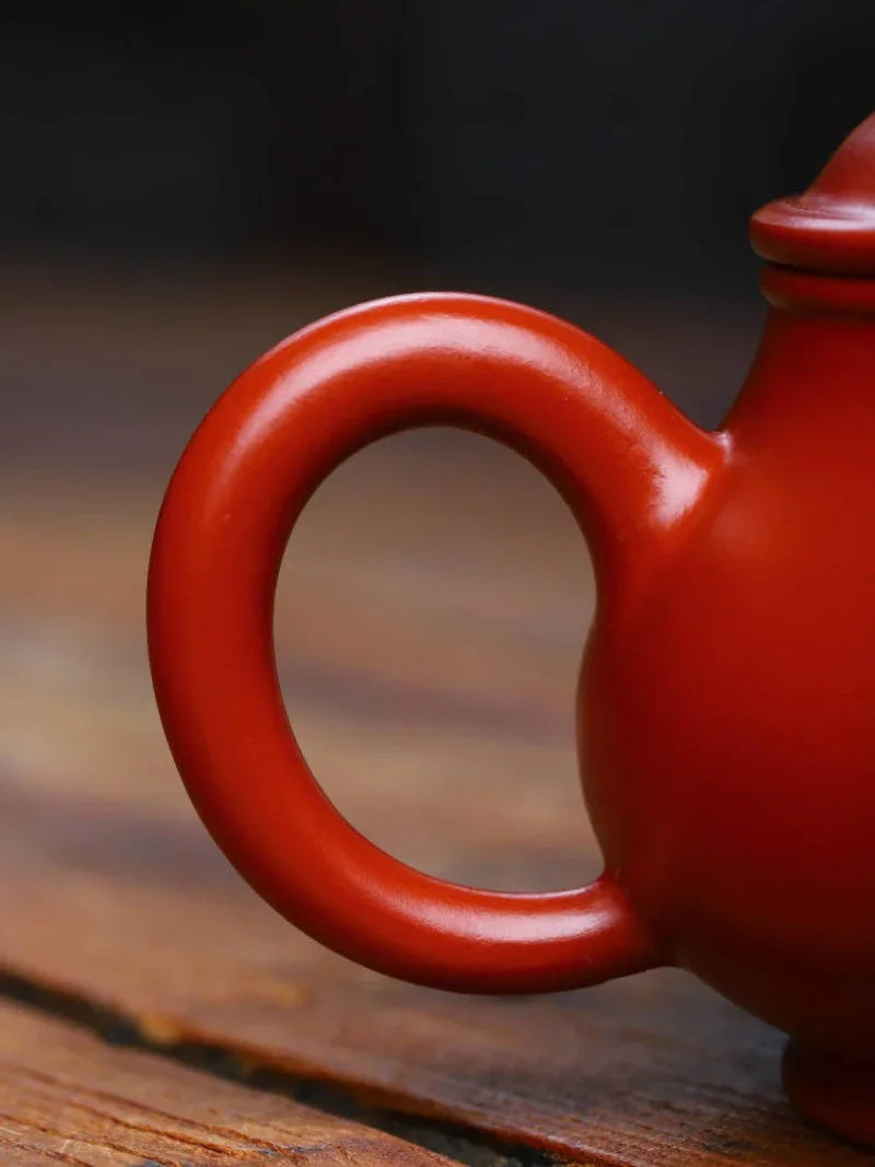 Teko Zisha Yixing Buatan Tangan Sepenuhnya [Gao Pan Pot] (Dahongpao - 220ml)