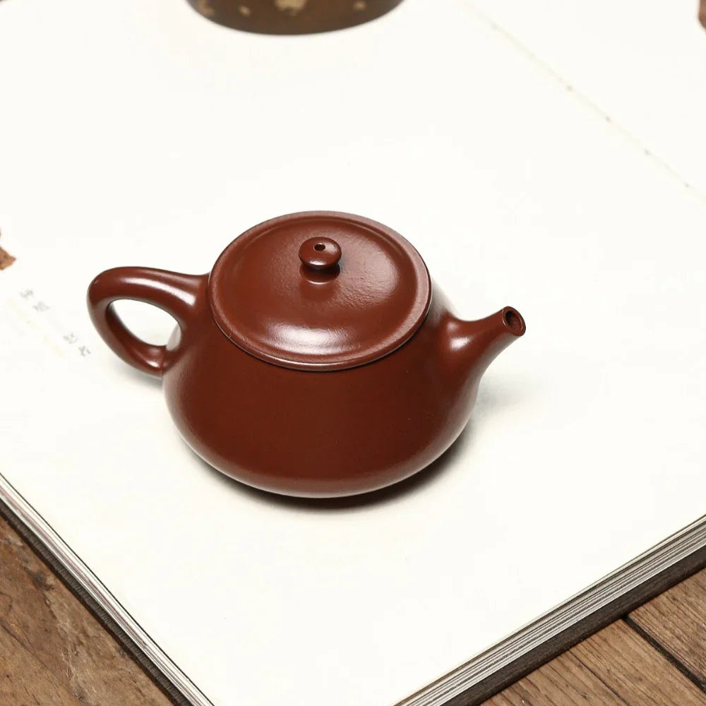 Teko Yixing Zisha Buatan Tangan Sepenuhnya [Gao Piao Pot] (Zi Zhu Ni - 160ml)