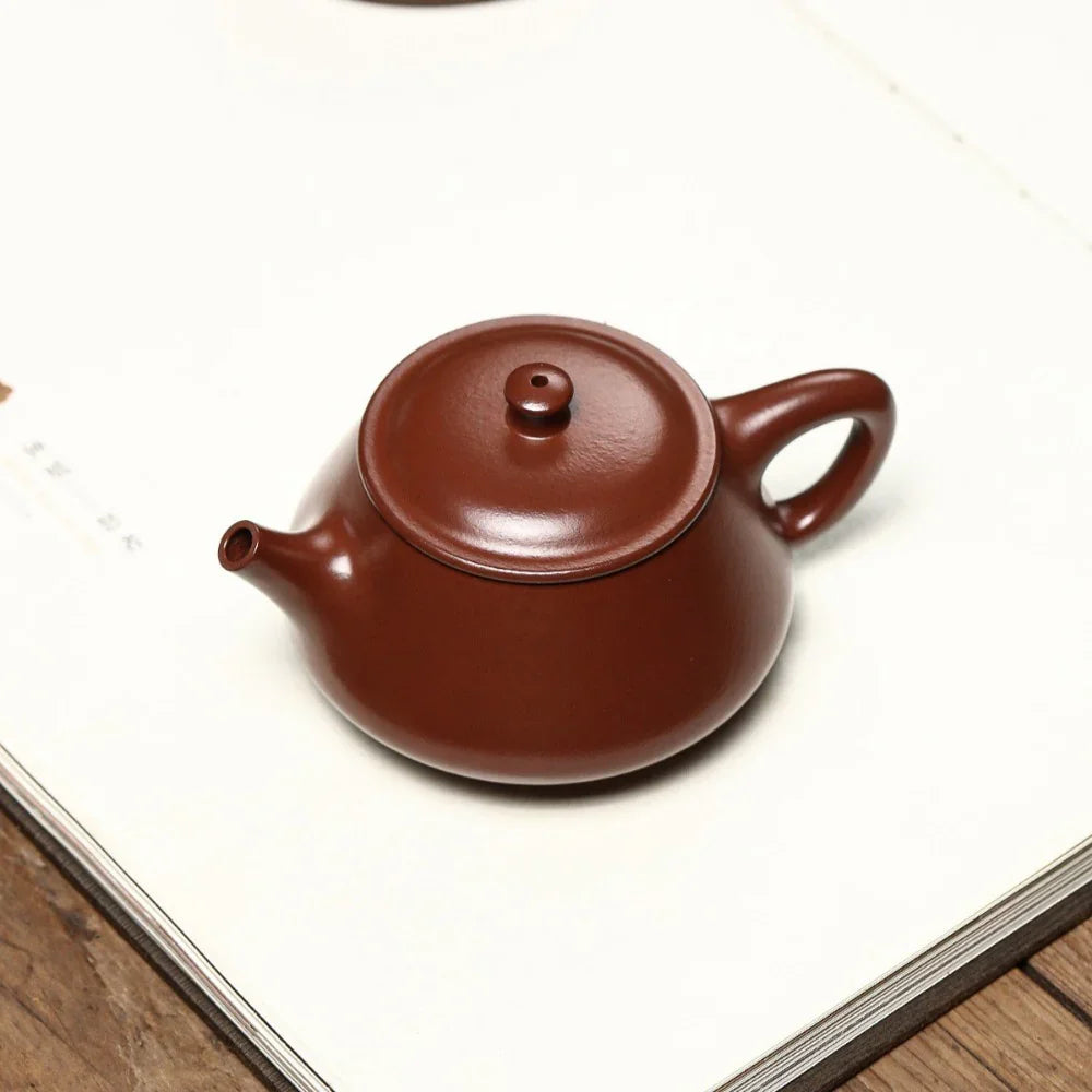 Teko Yixing Zisha Buatan Tangan Sepenuhnya [Gao Piao Pot] (Zi Zhu Ni - 160ml)
