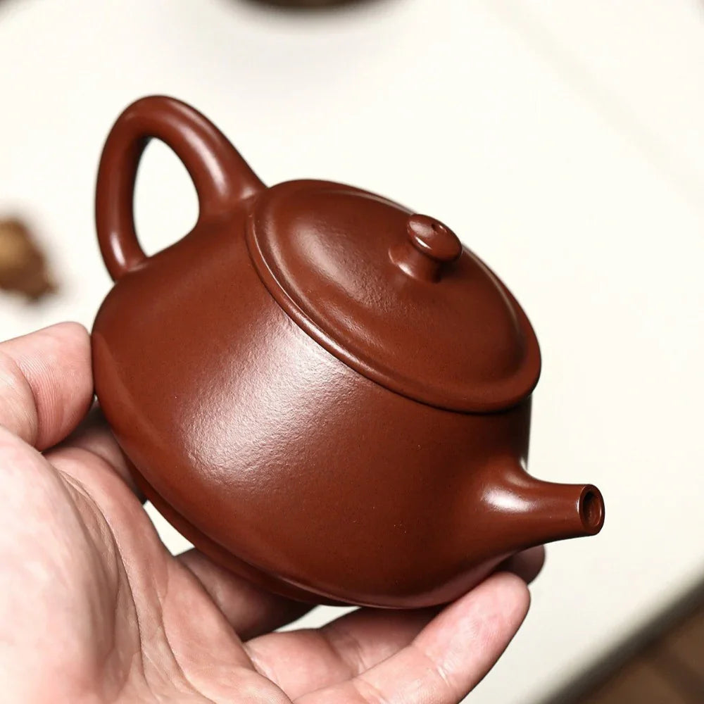 Teko Yixing Zisha Buatan Tangan Sepenuhnya [Gao Piao Pot] (Zi Zhu Ni - 160ml)