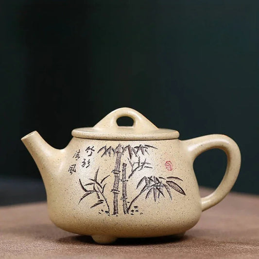 Teko Zisha Yixing Buatan Tangan Sepenuhnya [Gao Shi Piao Pot] (Bensan Lu Ni - 200ml)