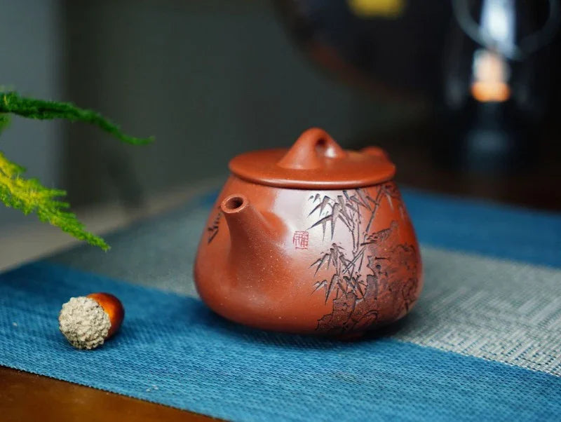 Full Handmade Yixing Zisha Teapot [Gao Shi Piao Pot] (Zhu Ni - 180ml) - YIQIN TEA HOUSE | yiqinteahouse.com | <200ml, full handmade zisha teapot, teapot, teaware