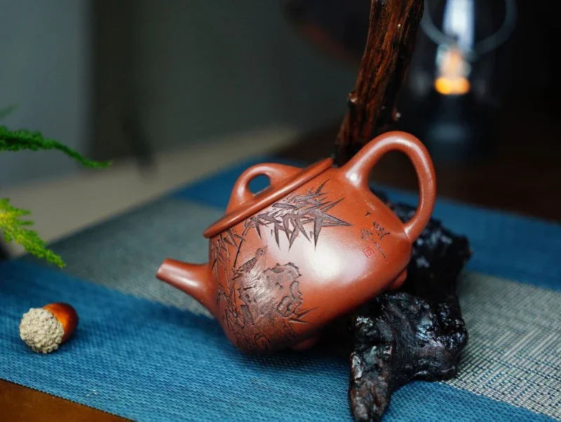 Full Handmade Yixing Zisha Teapot [Gao Shi Piao Pot] (Zhu Ni - 180ml) - YIQIN TEA HOUSE | yiqinteahouse.com | <200ml, full handmade zisha teapot, teapot, teaware