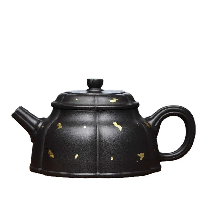 Teko Zisha Yixing Buatan Tangan Sepenuhnya [Periuk Bulan Separuh Emas] (Shi Huang - 280ml)