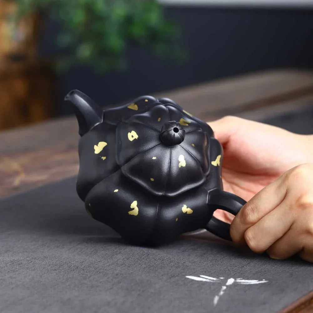 Teko Zisha Yixing Buatan Tangan Sepenuhnya [Golden Lotus Seed Pot] (Shi Huang - 300ml)
