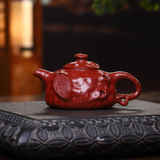 Full Handmade Yixing Zisha Teapot [Gong Chun Pot] (Dahongpao - 250ml) - YIQIN TEA HOUSE | yiqinteahouse.com | 200-250ml, full handmade zisha teapot, new arrival, teapot, teaware