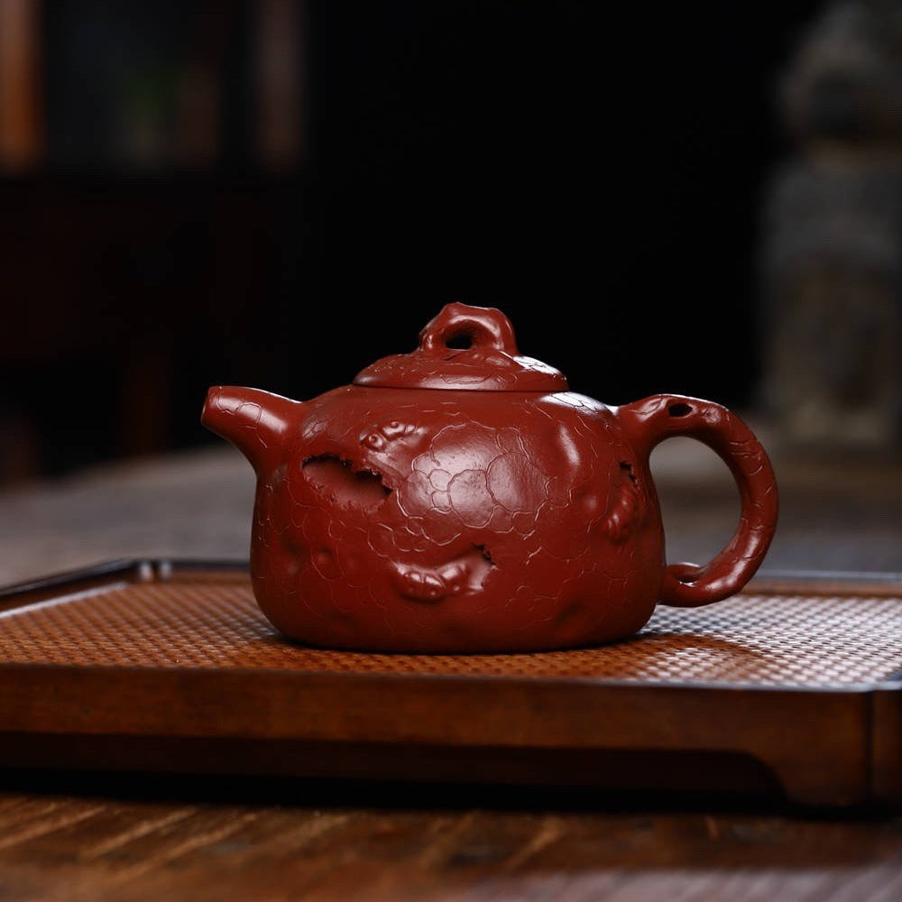 Full Handmade Yixing Zisha Teapot [Gong Chun Pot] (Dahongpao - 280ml) - YIQIN TEA HOUSE | yiqinteahouse.com | 200-300ml, full handmade zisha teapot, new arrival, teapot, teaware