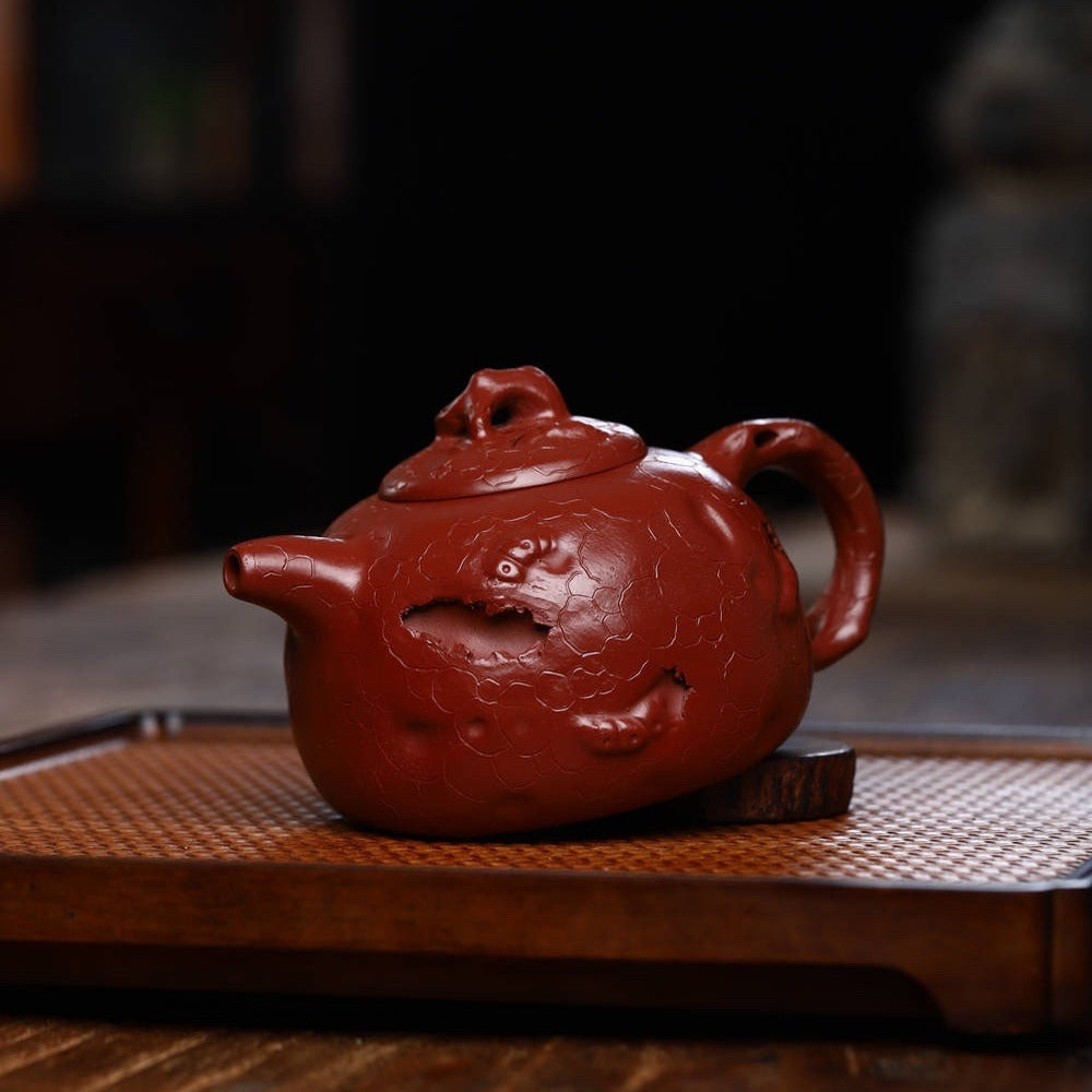 Full Handmade Yixing Zisha Teapot [Gong Chun Pot] (Dahongpao - 280ml) - YIQIN TEA HOUSE | yiqinteahouse.com | 200-300ml, full handmade zisha teapot, new arrival, teapot, teaware