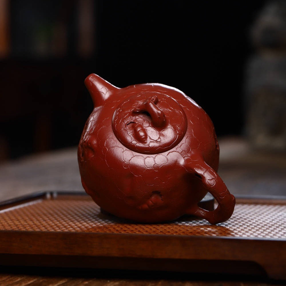 Full Handmade Yixing Zisha Teapot [Gong Chun Pot] (Dahongpao - 280ml) - YIQIN TEA HOUSE | yiqinteahouse.com | 200-300ml, full handmade zisha teapot, new arrival, teapot, teaware