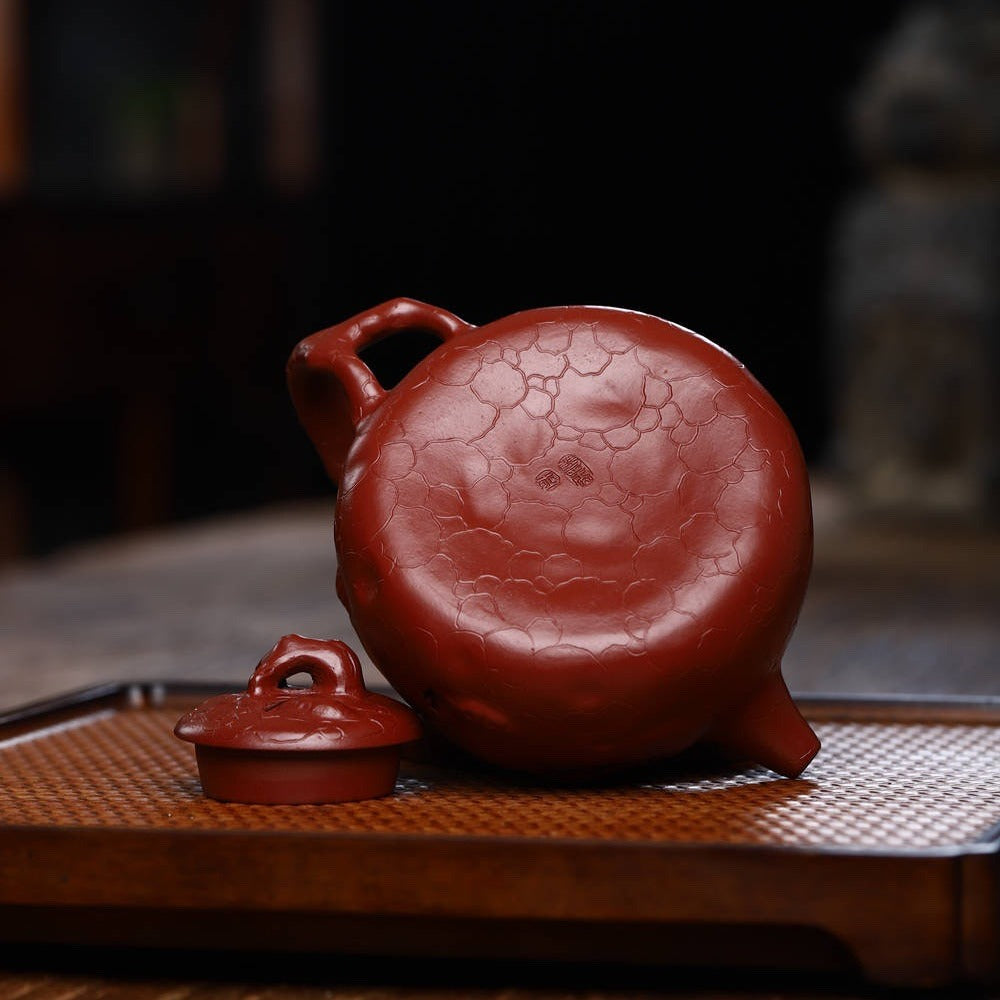 Full Handmade Yixing Zisha Teapot [Gong Chun Pot] (Dahongpao - 280ml) - YIQIN TEA HOUSE | yiqinteahouse.com | 200-300ml, full handmade zisha teapot, new arrival, teapot, teaware