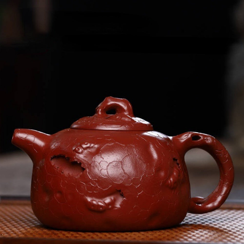 Full Handmade Yixing Zisha Teapot [Gong Chun Pot] (Dahongpao - 280ml) - YIQIN TEA HOUSE | yiqinteahouse.com | 200-300ml, full handmade zisha teapot, new arrival, teapot, teaware