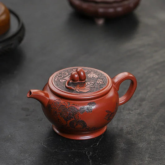 Full Handmade Yixing Zisha Teapot [Good Fortune] (Long Xue Sha - 200ml) - YIQIN TEA HOUSE | yiqinteahouse.com | 200-300ml, full handmade zisha teapot, teapot, teaware