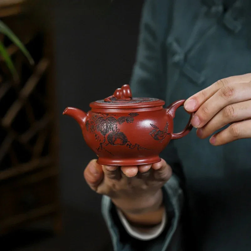 Full Handmade Yixing Zisha Teapot [Good Fortune] (Long Xue Sha - 200ml) - YIQIN TEA HOUSE | yiqinteahouse.com | 200-300ml, full handmade zisha teapot, teapot, teaware