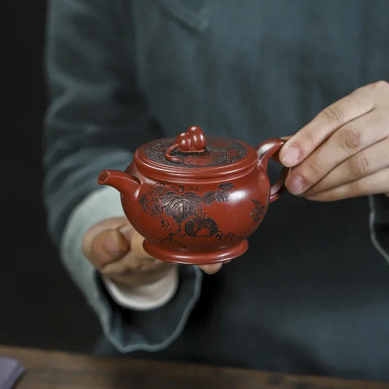 Full Handmade Yixing Zisha Teapot [Good Fortune] (Long Xue Sha - 200ml) - YIQIN TEA HOUSE | yiqinteahouse.com | 200-300ml, full handmade zisha teapot, teapot, teaware