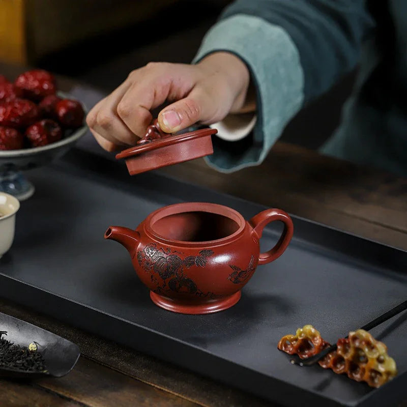 Full Handmade Yixing Zisha Teapot [Good Fortune] (Long Xue Sha - 200ml) - YIQIN TEA HOUSE | yiqinteahouse.com | 200-300ml, full handmade zisha teapot, teapot, teaware