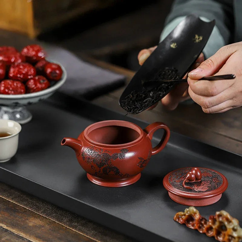 Full Handmade Yixing Zisha Teapot [Good Fortune] (Long Xue Sha - 200ml) - YIQIN TEA HOUSE | yiqinteahouse.com | 200-300ml, full handmade zisha teapot, teapot, teaware