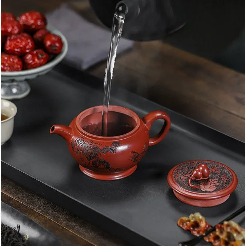 Full Handmade Yixing Zisha Teapot [Good Fortune] (Long Xue Sha - 200ml) - YIQIN TEA HOUSE | yiqinteahouse.com | 200-300ml, full handmade zisha teapot, teapot, teaware