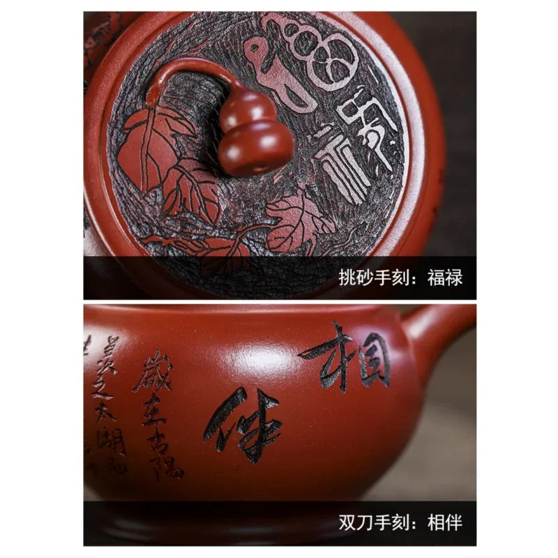 Full Handmade Yixing Zisha Teapot [Good Fortune] (Long Xue Sha - 200ml) - YIQIN TEA HOUSE | yiqinteahouse.com | 200-300ml, full handmade zisha teapot, teapot, teaware