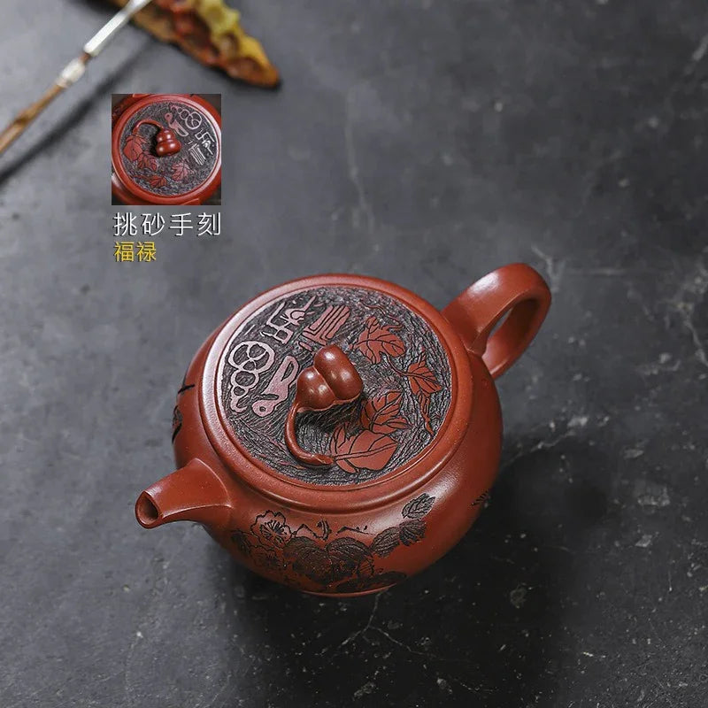 Full Handmade Yixing Zisha Teapot [Good Fortune] (Long Xue Sha - 200ml) - YIQIN TEA HOUSE | yiqinteahouse.com | 200-300ml, full handmade zisha teapot, teapot, teaware