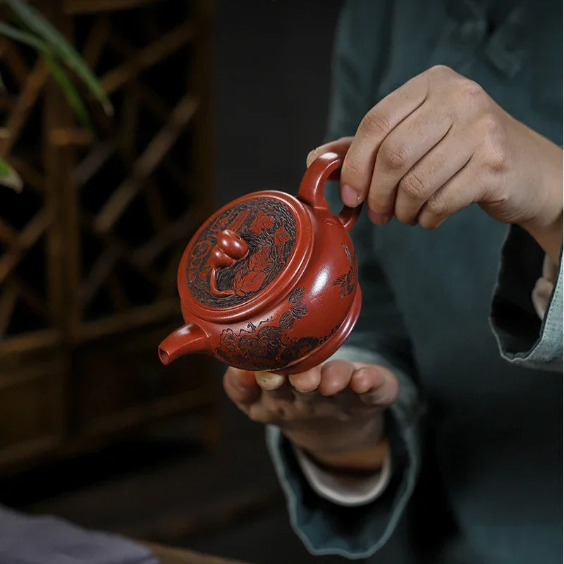 Full Handmade Yixing Zisha Teapot [Good Fortune] (Long Xue Sha - 200ml) - YIQIN TEA HOUSE | yiqinteahouse.com | 200-300ml, full handmade zisha teapot, teapot, teaware