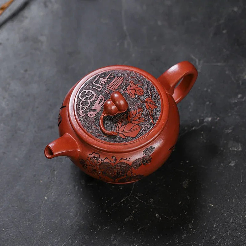 Full Handmade Yixing Zisha Teapot [Good Fortune] (Long Xue Sha - 200ml) - YIQIN TEA HOUSE | yiqinteahouse.com | 200-300ml, full handmade zisha teapot, teapot, teaware